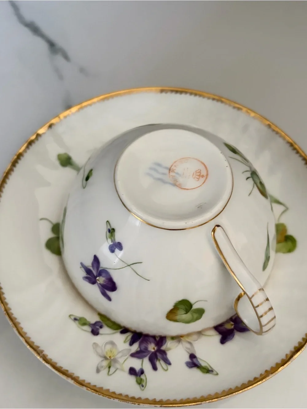 Antique Violet Cup & Saucer by Royal Copenhagen